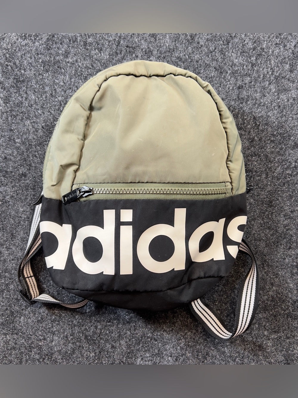 Adidas Mini Backpack Sage Green Black Logo Y2K Sporty Streetwear